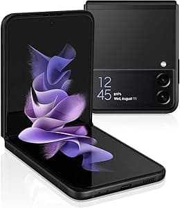 SAMSUNG Galaxy Z Flip3 5G (128GB, 8GB) 6.7" AMOLED, Snapdragon 888, Android 14, 5G Volte (Fully Unlocked for AT&T, Verizon, T-Mobile, Global) F711U (Fast Wireless Charger Bundle, Phantom Black)