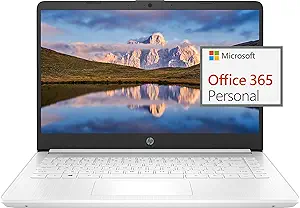 HP 14" Ultral Light Laptop for Students and Business, Intel Quad-Core, 8GB RAM, 192GB Storage(64GB eMMC+128GB Ghost Manta SD Card), 1 Year Office 365, USB C, Win 11 S